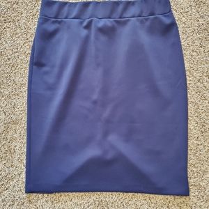 Navy Eloquii pencil neoprene skirt